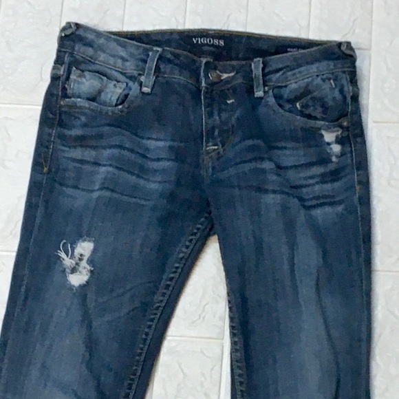 Vigoss distressed straight leg jeans the Thompson tomboy - Picture 3 of 11